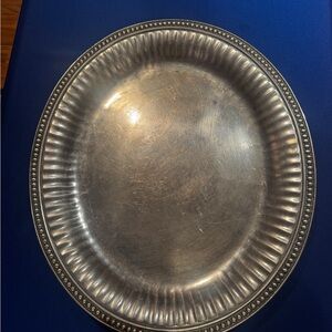 Wilton Armetale Silver Oval Serving Platter 18” X 15 1/2”
